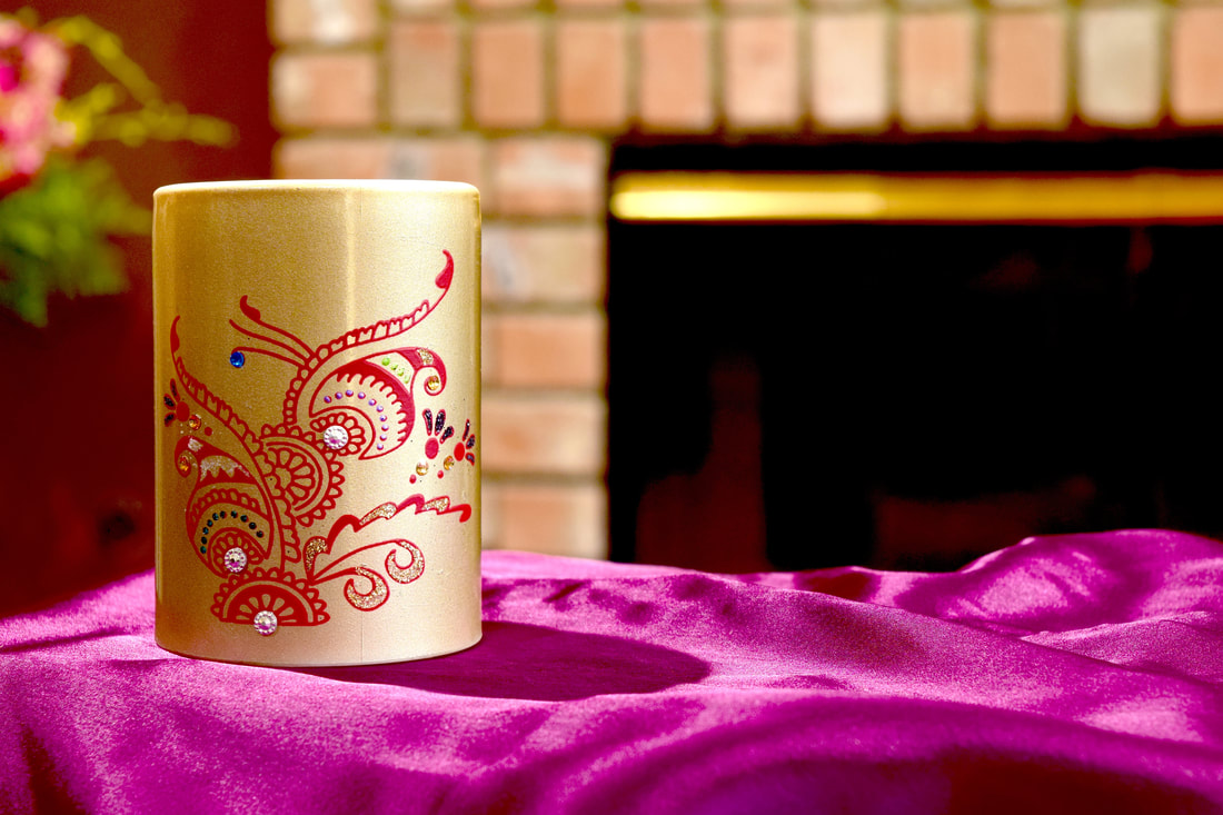 LSSPG-410 - Henna art flameless LED candle $15.99